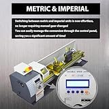 INTBUYING Metal Lathe 8"X32" Benchtop Lathe Machine Precision Hobby DIY Metal Wood Working Lathe Electronic Gearless Horizontal Wood Lathe 1100W Brushless 50-2500rpm Imperial/Metric RC-210E 110V