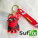 Suffix Retail ® Cute Keychain For Girls | Premium 3D Cartoon Characters in Keychain | Minions Keychain (MINION_DEADPOOL)