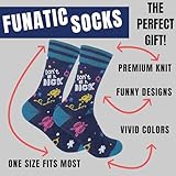 FUNATIC Don't Be A Dick Socks for Men Women Adult | Best Asshole Gift Idea with Funny Cock Saying | Crazy Outfit Design Present | Rude Jerk A Hole Party Accessory | Blow Me Holiday Apparel Accessories