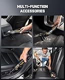 Fanttik V8 Apex Car Vacuum, 4-in-1 Portable Mini Cordless Vacuum with 19000pa Suction Power, Type-C Charge, 2 Suction Modes, Handheld Vacuum for Car, Office Desk, Keyboards (Black)