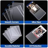 Arjiekwei 3"X4" Card Sleeves Hard Plastic, Baseball Card Protectors Hard Plastic, Premium Card Sleeves for Trading Cards, Card Holder for Sports Baseball Football Game Cards (100 Hard Sleeves)