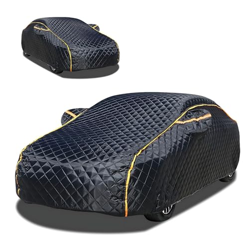 Hail Protector Car Cover Compatible with Honda Amaze 2013-2021, 5 Layers Thicken Hail Padded Car Cover, with Door Zipper Reflective Strip, Dust Protection n16m