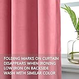 cololeaf Flat Hooks 56W x 108L Room Darkening Velvet Curtain Drapery Panel for Traverse Rod or Track, Living Room Bedroom Meetingroom Club Theater Patio Door (1 Panel), Rose Curtain