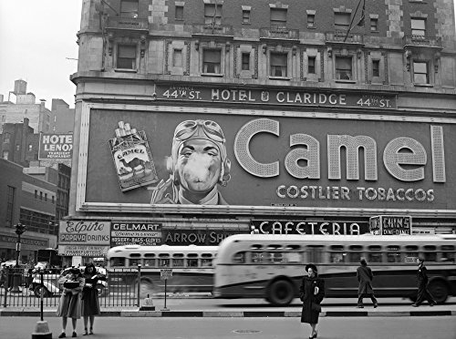 Camel Advertisement 1943 Na Billboard For A Camel Cigarette Advertisement In Times Square New York City Photograph By John Vachon February 1943 Poster Print by (24 x 36)