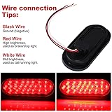 Sumind 8 PCS 6" Oval LED Trailer Tail Lights, 24 LED Trailer Marker Lights 12v Brake Stop Ip67 Waterproof Sealed Flush Mount for Truck RV Boat(Red)