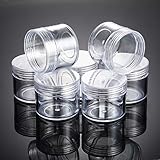 20 Pieces Round Pot Jars Plastic Cosmetic Containers Set with Lid for Liquid Creams Sample, 20 ml/ 0.7 oz (Clear Lid)