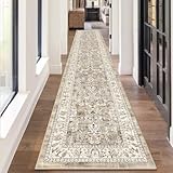 LOKHOM Washable Runner Rug, 2x12 Non-Slip Vintage Hallway Runner Rugs with Rubber Backing, Boho Soft Stain Resistant Distressed Kitchen Rugs Floor Carpet Runner for Hallway Entryway Laundry Bedroom