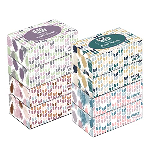 Price Value Facial Tissues boxes 230 Sheets Per Box 8 Boxes. Premium Soft Gentle and Durable in A Stylish Box - 1,840 Sheets