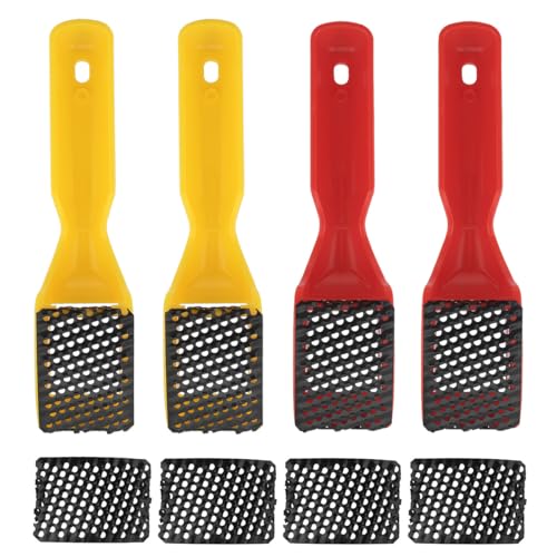 Omninmo 4pcs Shaver Blade Holder, Includes 8 Half-Round Shaving/Shaping Blades - Steel Rasp Block Plane, One Hand Surform Shaver Handle, Dent Repairs, Wood Fiberglass File Tool