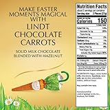 Lindt Chocolate Carrots - Solid Milk Chocolate Carrot Shaped Treats Blended with Hazelnut - Pack of 2 - Smiling Sweets - Great Addition to Easter Baskets - Fun for Everyone