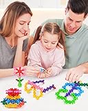 Vanmor 600 Pieces Stem Building Blocks Preschool Educational Toys for Kids 5-7, Discs Sets Interlocking Snowflake Solid Plastic STEAM Activities Fun Gifts Ingenuity Playset for Children