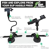 SUP Angler Lite Universal Paddleboard Mounting Kit with Accessories Ports, Fishing Rod Holders & Phone Holders (1 Rod and 1 Phone Holder)