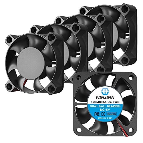WINSINN 40mm 5V Fan - Dual Ball Bearing 5000 RPM 4010 Cooling Fan Replacement for DVR/Small Appliances/Electronics, 30cm Cable with XH2.54-2PIN, Brushless 40x10mm (5Pcs)