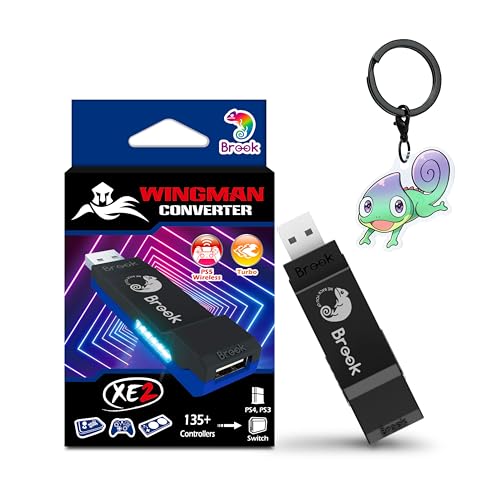 Brook Wingman XE 2 Wireless Controller Adapter with Keychain – 2-in-1 Converter for PS, Switch, and PC, Supports Remap & Turbo (Exclusive Version)