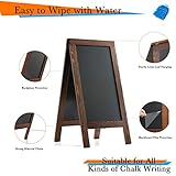 DAHAPYBOO Sandwich Board 40"x20" Solid Pine Wood Rustic Brown,Chalk Board Sign Board,Sandwich Board Signs Outdoor, Chalkboard Easel,A Frame Chalkboard Sign,Menu Chalkboard