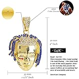 L2JK 14k Gold Plated Hip Hop Rapper Exquisite Tentacion R.I.P Pendant Franco Chain 24" Necklace (Gold)