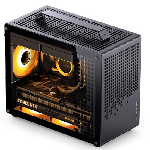 JONSBO/JONSPLUS Z20 Black Micro-ATX Mini Tower PC Case,with Detachable Carrying Handle, Mini Size, High-Performance Hardware Compatible, Support 240AIO, H160mm Cooler, Black