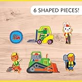 Mudpuppy’s Construction Site 25 Piece Floor Puzzle, Features 25 Colorful, Oversized Pieces, Includes 6 Special Shaped Pieces of Animal Workers, Bulldozers and More, Ages 2+, Great Gift Idea!