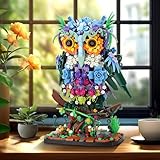 JOJO&Peach Floral Owl Toy Building Sets, MOC Flower & Animal Collectible Table Art, Valentine's Day Birthday Gifts Toys for Adults and Kids Age 8+(1193 Pieces)