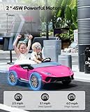 ELEMARA 2 Seater Ride on Toy for Big Kids,12V10Ah Lamborghini Ride On Car, 4.0 mph,Max 130lbs,Electric Car w/Remote, Kids' Electric Vehicles,3 Speeds,MP3,LED Light,Car for Kids to Drive 3-8,Rose Pink