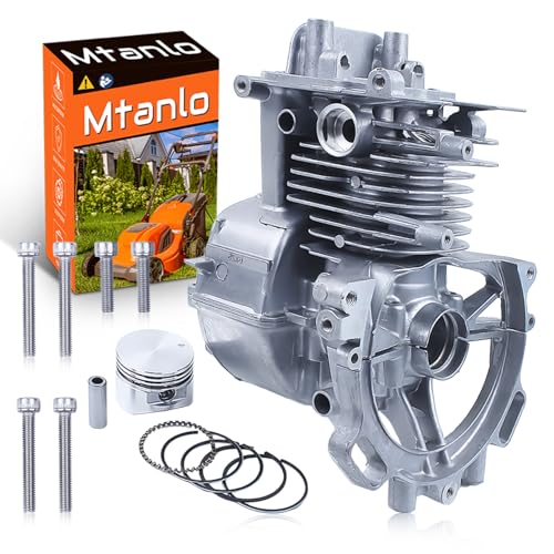 Mtanlo Crankcase Set Piston Bolt For Honda GX25 GX25N HHT25S 10100-Z3E-406 35mm Part, Crankcase Set, Piston, Pin, 5 x Ring, Circlip, Mount Bolt Kit