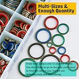 KOOTANS 240pcs 12 Sizes NBR Metal Bonded Sealing Washer Assort Kit Hydralic Oil Resist Rubber Oil Pipe Seal Gasket Metric NBR Metal Combination O-Ring Assortment Kit