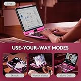 GUSGU for 2024 iPad Air M2 11 Inch Clear Case with Wireless Keyboard, 7 Color Backlight, Trackpad, 360°Rotating Stand for 10.9" iPad Air 5th/4th, 11" iPad Pro 4/3/2/1 Case, Tech Style