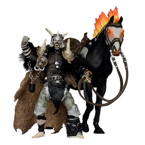 Bloodaxe with Horse (Spawn: The Dark Ages) Gold Label 7in Action Figure 2 Pack with McFarlane Toys Digital Collectible