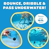 Watermelon Ball – The Ultimate Swimming Pool Game | Pool Ball for Under Water Passing, Dribbling, Diving and Pool Games for Teens, Kids, or Adults | Balls Fills with Water (9 inch Ball (Blue))