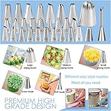 Makmeng Piping Bags and Tips Set - 50Pcs Cake Decorating Supplies Kit with Icing Frosting Nozzles,Icing Scrapers,Reusable & Disposable Pastry Bags - Baking Tools for Cookies,Cupcakes Cake Decorating