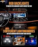 Auxbeam 6 Gang Slim Switch Panel RGB AS-R60 Automatic Dimmable Switch Panel with Toggle Momentary Pulsed LED Switch Pod Off Backlight 12-24V for Truck Offroad Car Boat Waterproof, 2-Year Warranty