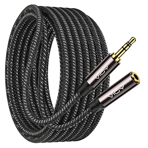 VIOY Headphone Extension Cable 30 FT,[Copper Shell, Hi-Fi Sound] 3.5 mm Male to Female Stereo Audio Cable Nylon Braided Aux Cord for Smartphones, Tablets, Media Player