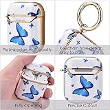 OLEBAND Airpod Case Cover with Keychain and Cute Skin,Hard and Shockproof Ipods Case Cover for Women and Girls,Accessory Sets Air pod 2 and 1(Butterfly)