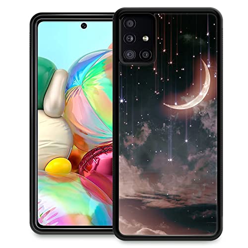 ZHEGAILIAN Compatible with Samsung Galaxy A51 4G Case,Non-Slip Soft TPU Bumper Shockproof Protective Case Compatible with Samsung Galaxy A51 4G 6.5 inch for Women-Crescent Nebula
