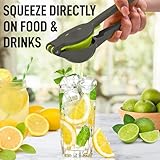 Zulay Metal 2-In-1 Lemon Squeezer Manual - Sturdy, Max Extraction Hand Juicer Lemon Squeezer Gets Every Last Drop - Easy to Clean Manual Citrus Juicer - Easy-to-Use Lemon Juicer Squeezer - Gray/Lime