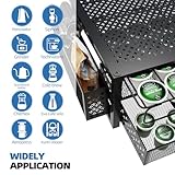 Simple Trending Coffee Pod Holder for K Cups, with 2 Tier Slidng Storage Drawer and Coffee Accessories Holder, 63 Large or 80 Small Capsule Organizer, Black