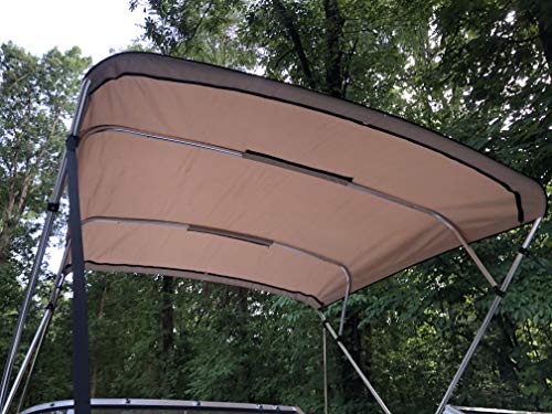 Replacement Bimini Top Canvas with Boot, Beige, 9' Long x 8.5' Wide, 16oz, by Cypress Rowe Outfitters, 4 Bow, fits 97-103" Wide