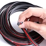 GreceYou 5M/16.5Ft Universal Self Adhesive Auto Rubber Weather Draft Seal Strip, Car Windshield Edge Moulding Sealing Strip Soundproof T-Type Rubber Edge Protector Trim, Black (8x10mm/0.31''x0.39'')