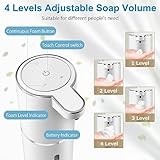 Gotofine Automatic Foaming Soap Dispenser,4-Level Adjustable Foam, Wall Mount Soap Dispenser,USB Rechargeable,12.8oz/ 380ml,Touchless Hand & Dish Soap Dispenser for Bathroom, Kitchen,Hotel, Restaurant