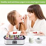 Probiotic Yogurt Motor, Yogurt Maker Machine, Automatic Digital Yogurt Maker Machine with LCD Display, Yogurt Maker with Temperature Control, Electric Yogurt Incubator with 8 Glass Jars