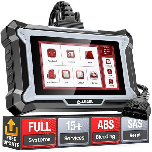 ANCEL DS200 All Systems OBD2 Scanner for ABS, SRS, Transmission Diagnostic, 15+ Reset Services, ABS Bleeding, SAS Reset, Gearbox Relearn, Full OBD2 Functions, AutoVIN, Free Lifetime WiFi Updates