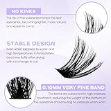 Lash Clusters 60D/80D Eyelash Clusters Fluffy DIY Lashes Wispy D Curl Lashes Clusters Mixed Length 16-20mm Fluffy Individual Lash Clusters Eyelash Extensions for DIY Lashes at Home