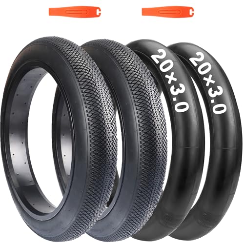 MAKELEN 2 Pack E-Bike Tire Fat BMX Bike Tire 20"x3" (76-406) with Tubes Compatible Replacement Bicycle Tire for Mountain Snow and Beach Bike Black