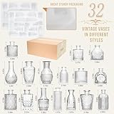 Anquephd Glass Bud Vase Set of 32PCS Wedding Centerpieces for Tables,Mini Clear Bud Vases for Flowers,Small Flower Vases Suitable for Birthday Party,Anniversary,Wedding,Baby Shower (Clear, 32PCS)