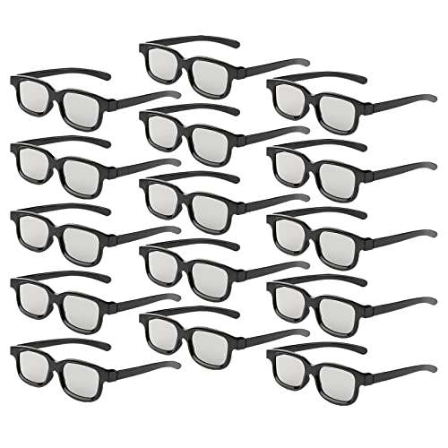Reald 3D Glasses, Circular Polarized Non-Flashing Passive 3D Glasses for Reald Format Cinema/Passive Polarized 3D TV Projector - 3D-Eyewear That Supports 3D TV and Cinema (15pcs)