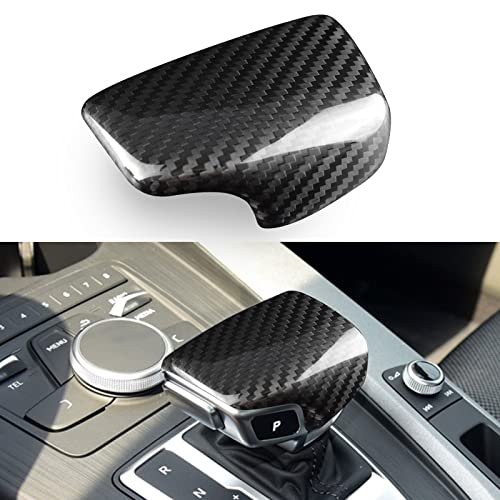 JUPIZEUS Carbon Fiber, Compatible with Audi, Gear Shift Knob Cover Sticker for Audi A4/S4, A5/S5, Q5/SQ5, RS5, Q7 Accessories, Auto Interior Trim Decoration