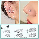 VitaCool Fake Nose Ring Hoop Fake Nose Stud Magnetic Septum Nose Ring Stud Stainless Steel CZ Fake Nose Piercing Stud Faux Nose Ear Lip Non Pierced Jewelry for Women Men