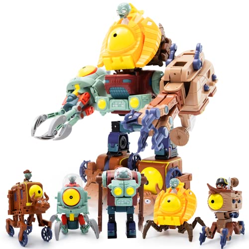 Maikerry 5-in-1 Plants vs. Zombies BOSS Robot Set - Action Figures Toys for Game Fans - Birthday and Party Gifts for Boys & Girls