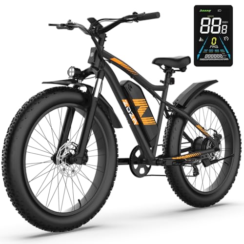 ZDZA Electric Bike, 26"x4.0" Fat Tire Electric Bike, 1500W Peak Motor, Electric Mountain Bike, 28 mph Top Speed, E Bike for Adults with 7 Speed and Dual Suspension (Black)