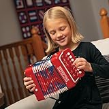 Woodstock Kid's Accordion (7"), Red, with 10 Keys, Beginner Music Toy Instrument for Children Ages 3+, Educational Gift, Toddlers Kids Boys Girls WCKA